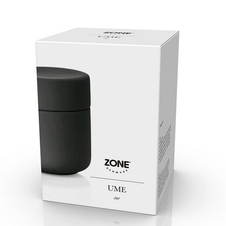 Original emballasje til Zone Denmark Ume krukke med lokk sort