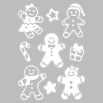 Julestickers med pepperkaker hvit 28,5 x 40 cm