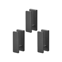 3-pk veggkroker i metall sort