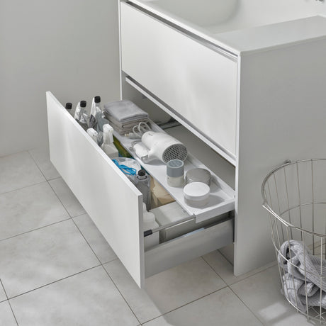 Ekstra hylle til dype baderomsskuffer