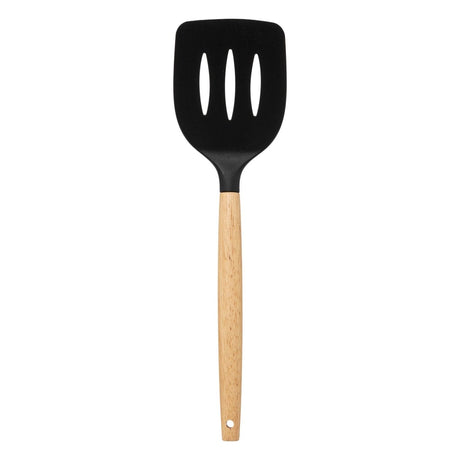 Stegspade med hul, sort hoved og treskaft.