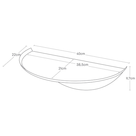 Vägghylla halvrund vit 40 cm