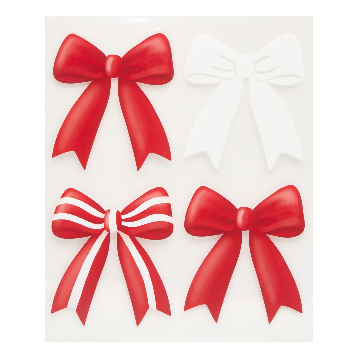 4-pk vinduspynt sløyfe rød 28 x 34 cm, fire røde sløyfer