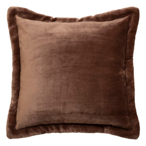 Myk flanellpute i rolig brun, 53 x 53 cm