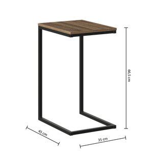 Sidebord Aliaj sort og beige, mål på sidebordet