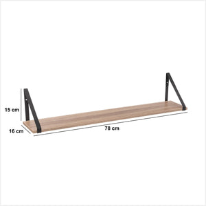 Vegghylle Aliaj med braketter 78 cm, mål på vegghyllen