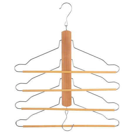 Flernivåhenger i tre for 4 skjorter eller bukser