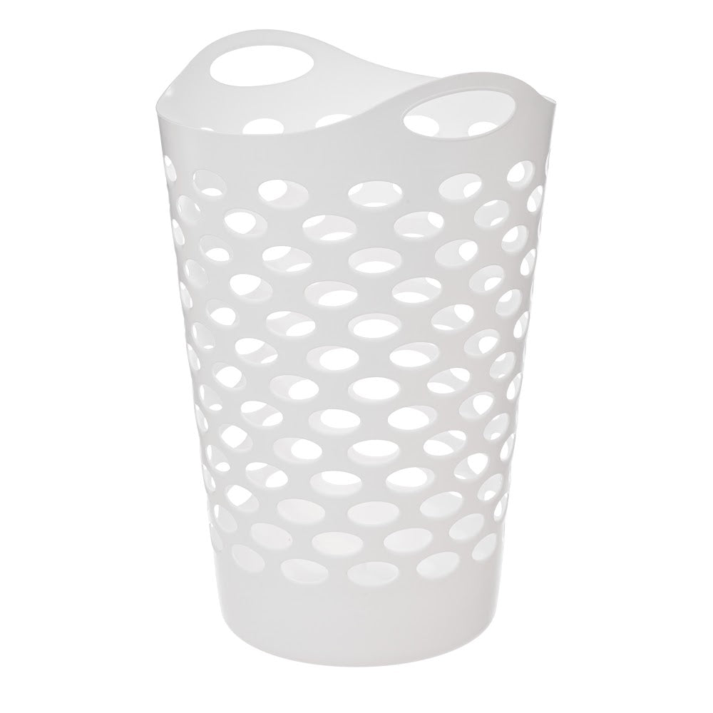 Fleksibel hvit vaskekurv i myk plast, 60 liter