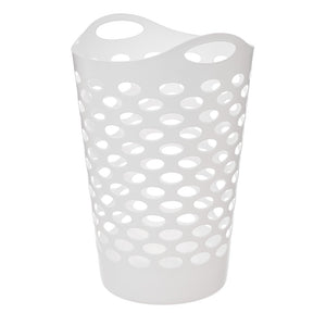 Fleksibel hvit vaskekurv i myk plast, 60 liter