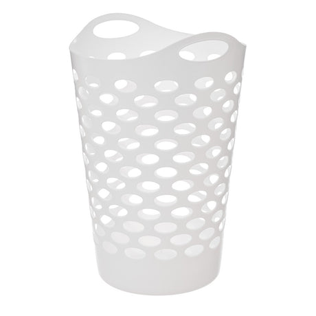 Fleksibel hvit vaskekurv i myk plast, 60 liter