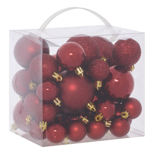 35-pk julekuler granatrød 2,9 cm, 35 kuler i esken