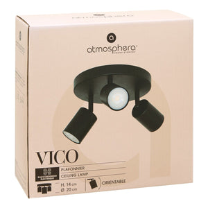 Atmosphera Vico taklampe med 3 spotter sort i original emballasje