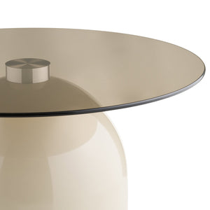 Ravello sofabord herdet glass grå/beige ø70 cm