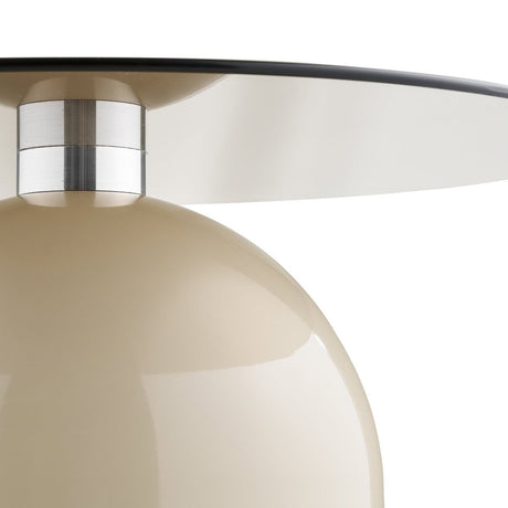Ravello sofabord herdet glass grå/beige ø70 cm