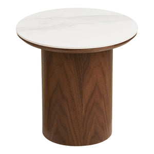 Noli sidebord keramikk hvit/mørk brun ø40 cm