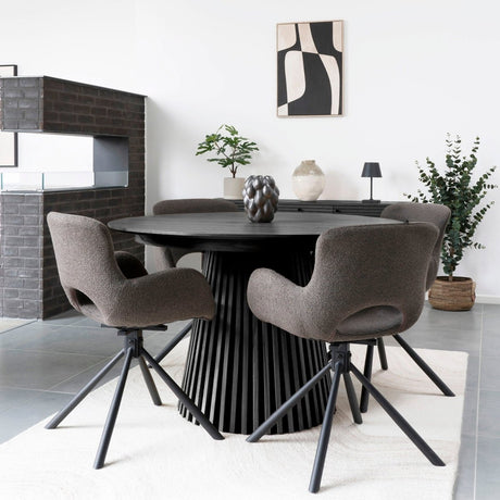Osaka spisebord uttrekkbar sort eikefiner 120–200 cm - Lindas Dekor