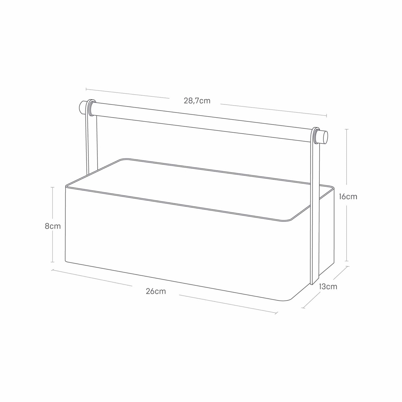 oppbevaringsboks til småting på bad og kontor