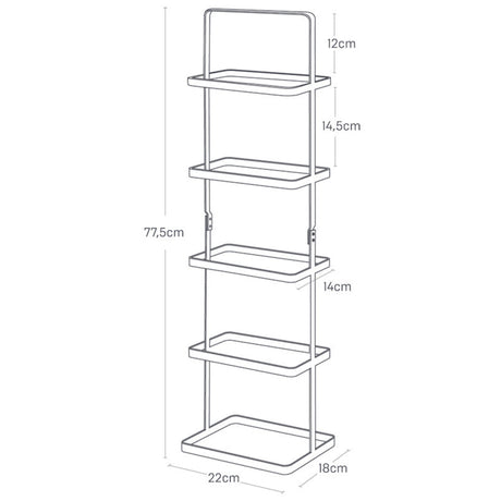 Plassbesparende og stilren skohylle i hvitt, ideell for både store og små hjem.