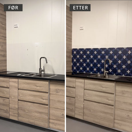 Klassisk marinblå självhäftande stänkskydd