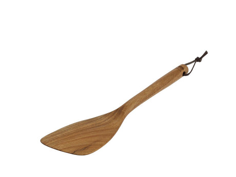 Stekspade i akaciaträ 30,5 x 7 cm med hängsnöre på vit bakgrund