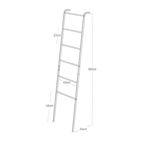 Stigehenger i sort metall som gir en dekorativ og funksjonell løsning for oppheng i hjemmet.