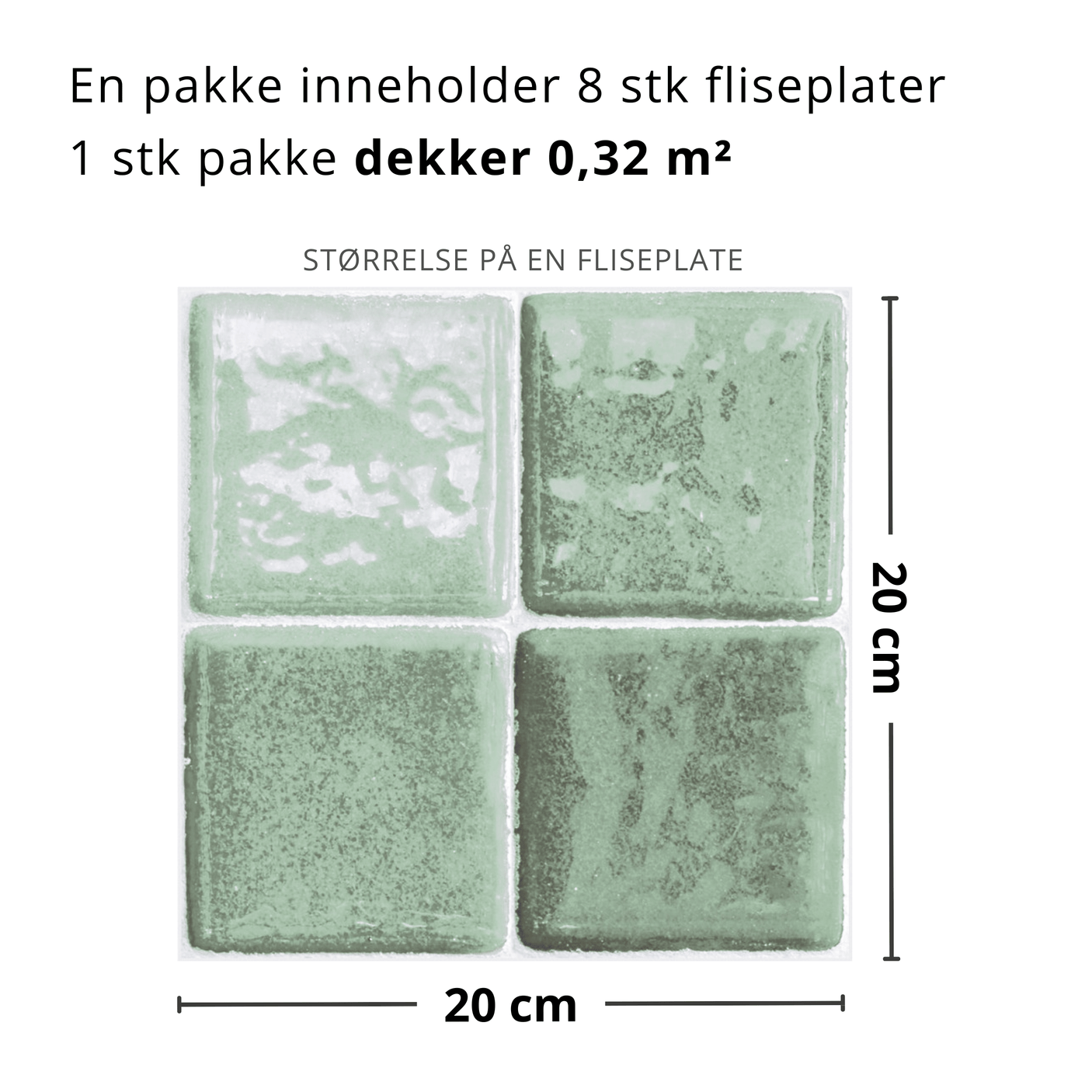 Ezra lys grønn selvklebende fliser