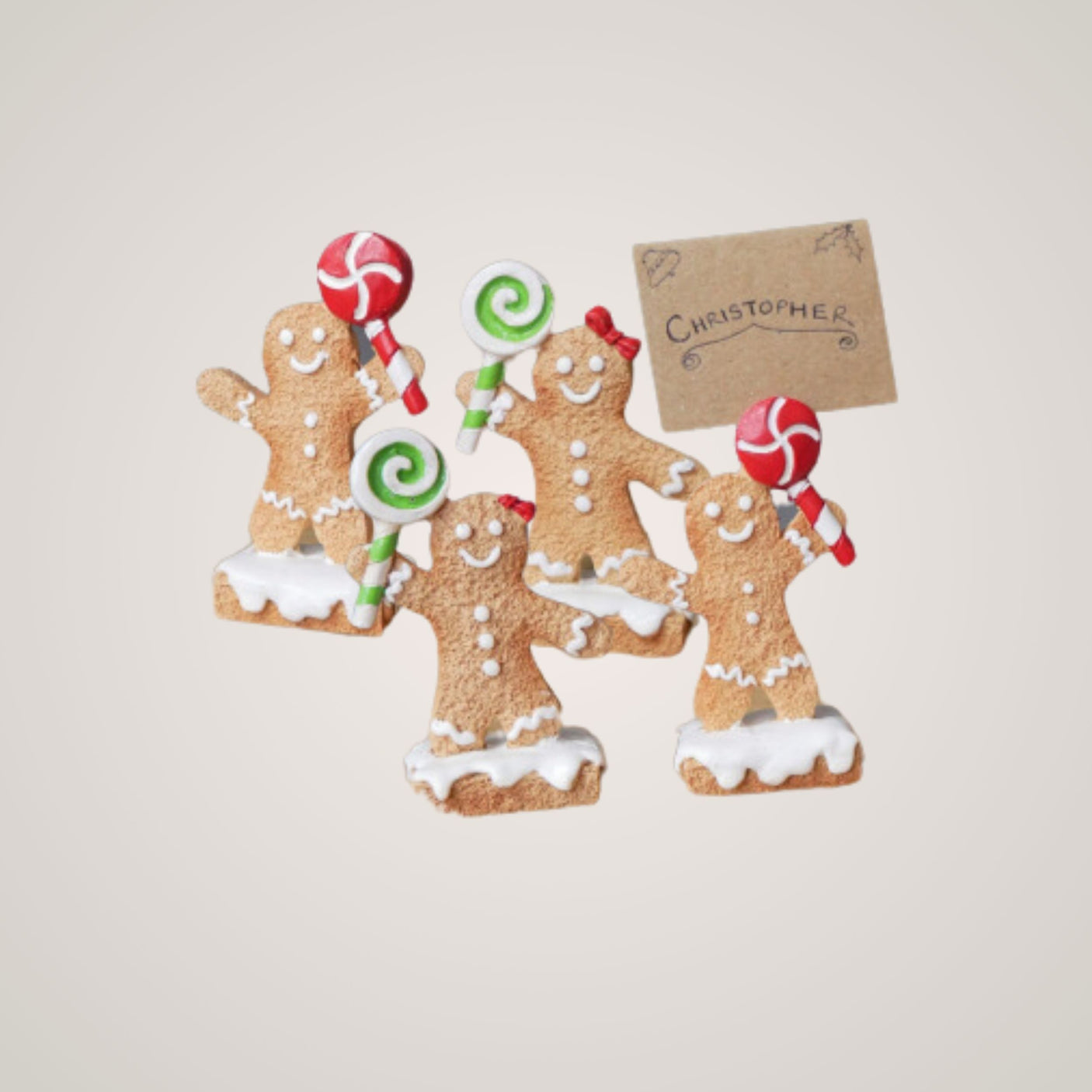 Pepperkakemann kortholder 4 pk
