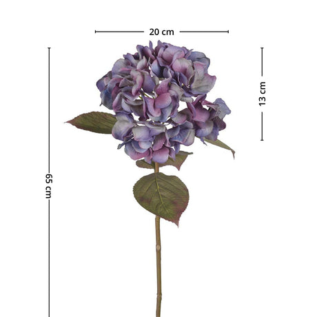 Blå og lilla dekorblomst til borddekking og interiørstyling