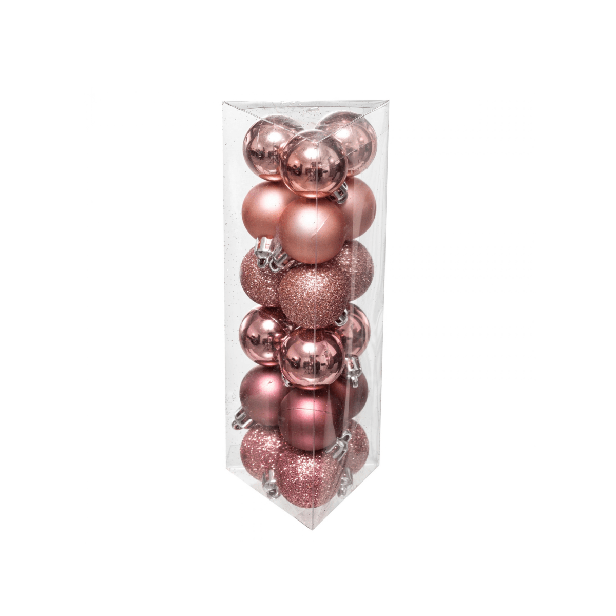 18-pk julekuler rosa 3 cm - Lindas Dekor Julekuler