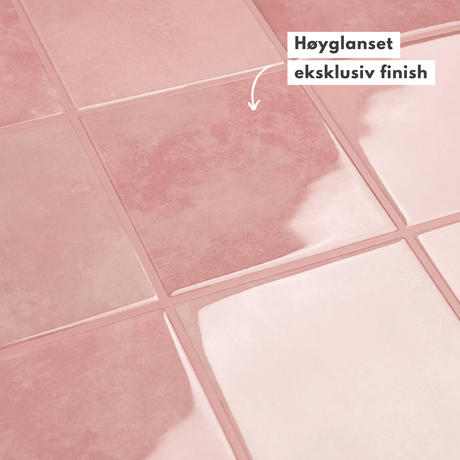 Målbillede af Torine rosa selvklæbende fliser, 30,5 x 30,5 cm, med 10 fliser pr. pakke.