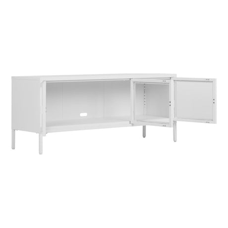 TV-benk 130x40x55 cm i hvitlakkert stål – Brisbane