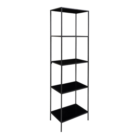 Vita bokhylle 5 hyller sort 51 x 36 x 170 cm - Lindas Dekor Bokhylle