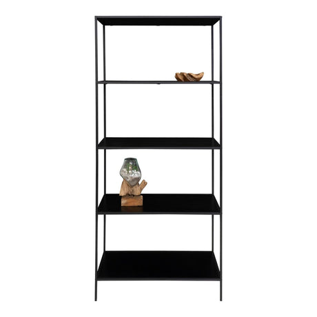 Vita bokhylle 5 hyller sort 80 x 36 x 170 cm - Lindas Dekor Bokhylle