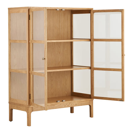 Zamora vitrinskåp 2 glassdörrar ek natur 90x40x126 cm - bild 4