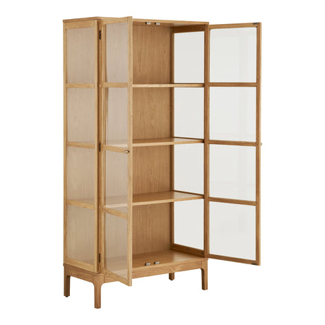 Zamora vitrineskap med 2 glassdörrar, ek natur, 90x40x180 cm - bild 4