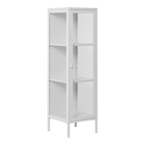 Brisbane smalt vitrineskap 1 glassdør hvit stål 40x35x140 cm - bilde 2