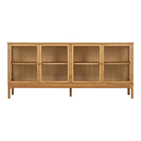 Zamora skjenk med 4 glassdører i eik natur – 180x40x80 cm fra House Nordic
