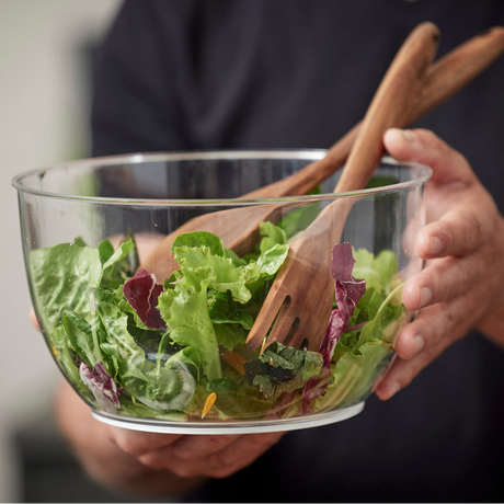 Ferdig tørket salat servert direkte i glassbolle