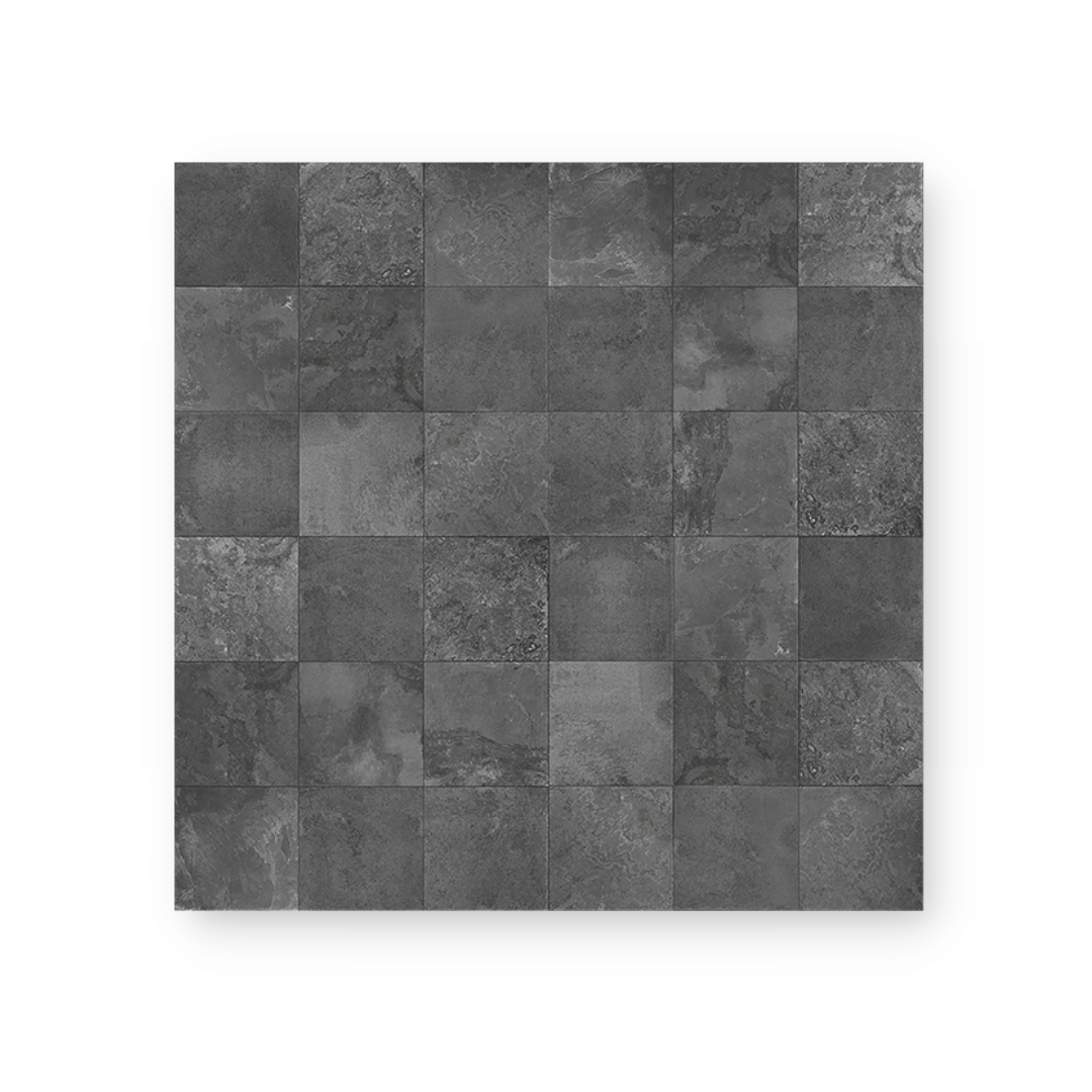 Exempel: Bodø mörkgrå självhäftande kakelplattor