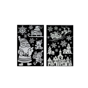 Julestickers julenisse og vinterby 2 design, 50 x 32 cm