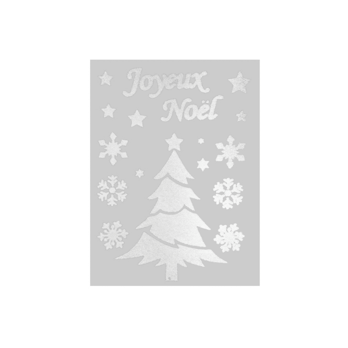 Julestickers med juletre hvit 31,5 x 30,4 cm - Lindas Dekor Wallstickers