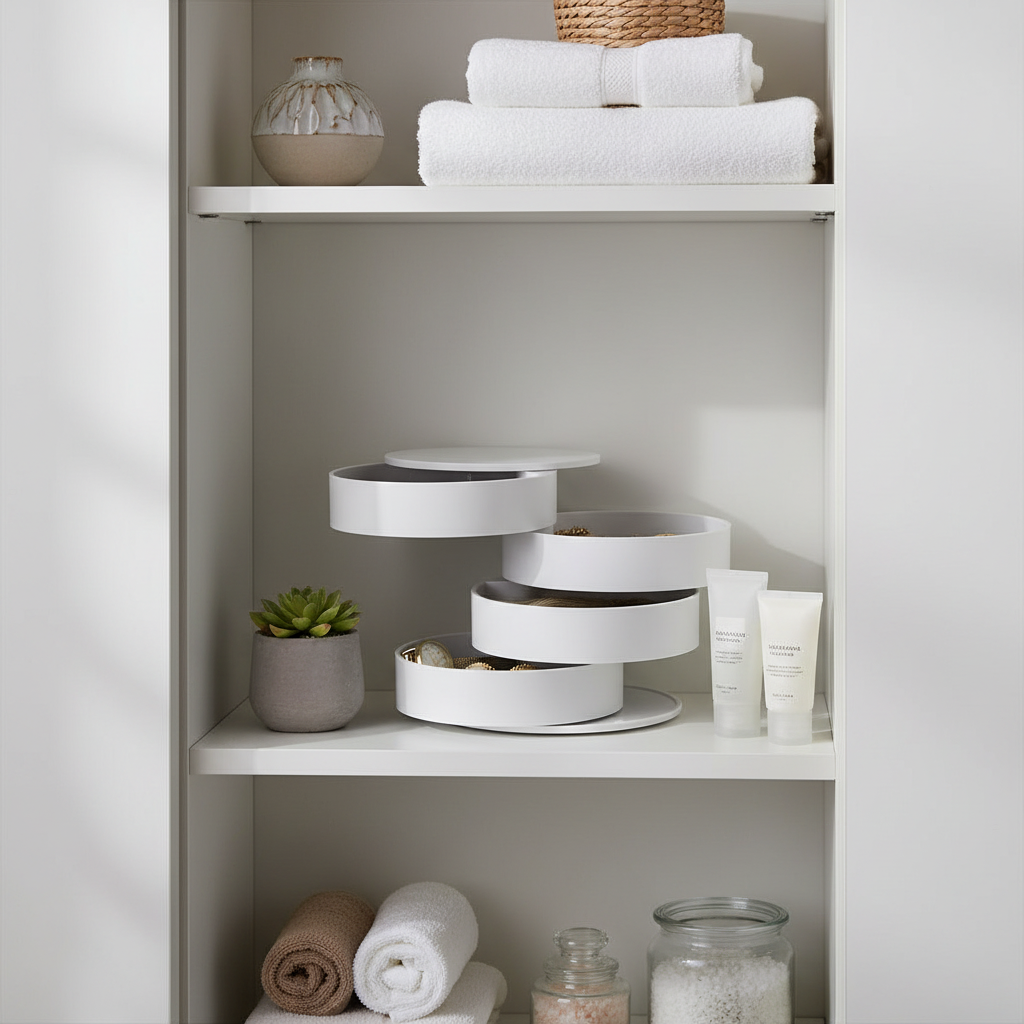 Roterbar smyckeskrin vit 10 x 10 cm