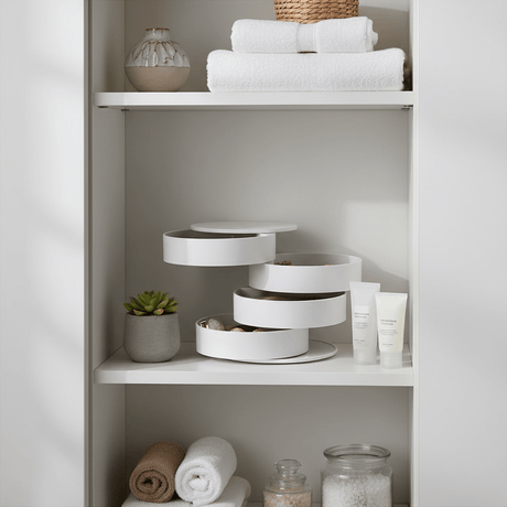 Roterbare smykkebokser hvit 10 x 10 cm - Lindas Dekor