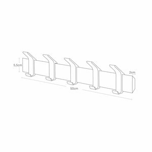 Veggmontert knaggrekke brun 50 x 10 cm - Lindas Dekor