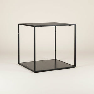 Vita vegghylle svart sort ramme 36 x 36 cm - Lindas Dekor