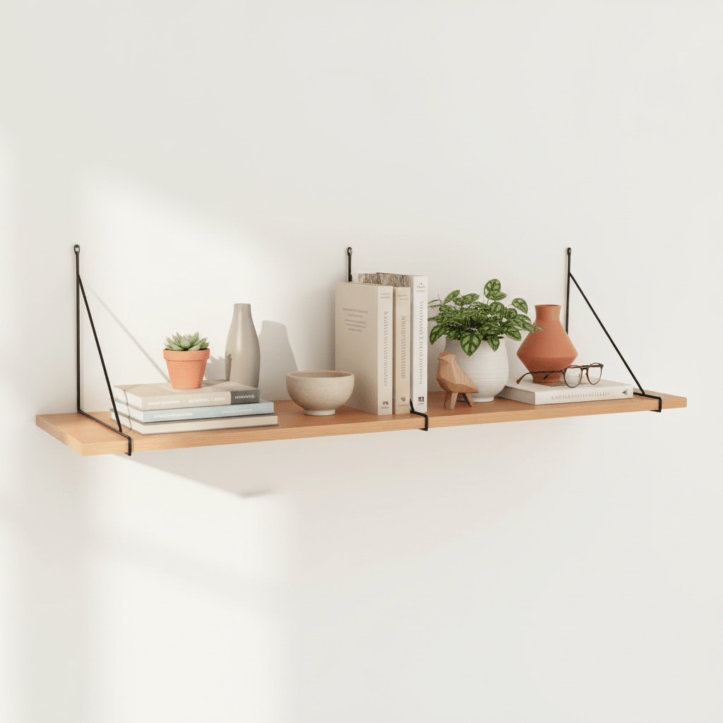 Chiba vegghylle askefiner sort stålramme 120 x 29 cm - Lindas Dekor