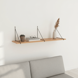 Chiba vegghylle askefiner sort stålramme 120 x 29 cm - Lindas Dekor
