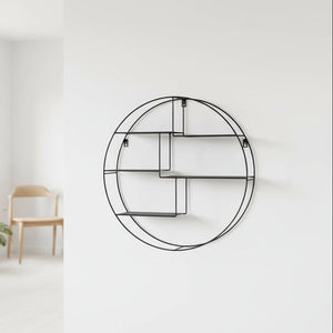 Genk vegghylle stål sort diameter 47 x 10 cm - Lindas Dekor