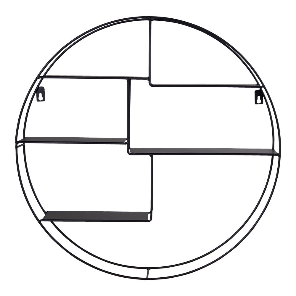 Genk vegghylle stål sort diameter 47 x 10 cm - Lindas Dekor