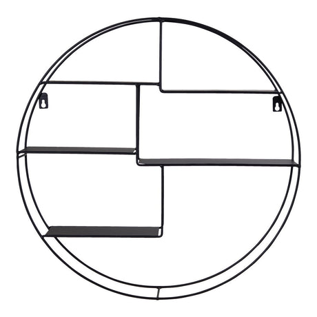 Oppheng og konstruksjon på rund vegghylle i stål